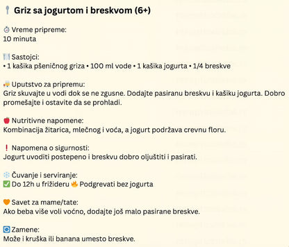 Knjige "Recepti za bebe" - uzrast od 5 do 12+ meseci