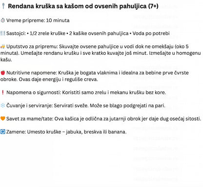 Knjige "Recepti za bebe" - uzrast od 5 do 12+ meseci