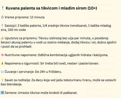 Knjige "Recepti za bebe" - uzrast od 5 do 12+ meseci